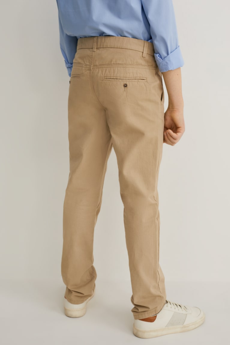 Beige C&A Chinos Regular Fit Boys' Trousers | BHGDK-0451