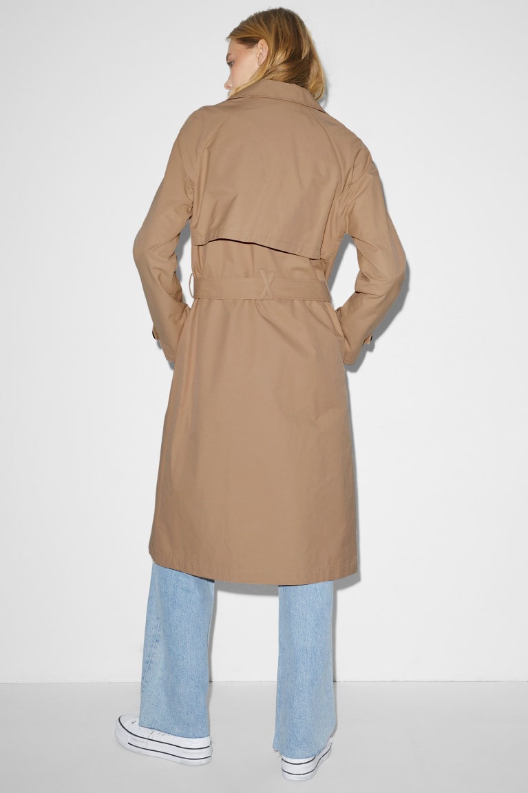 Beige C&A Clockhouse Trench Women's Coats | JHAUV-3164