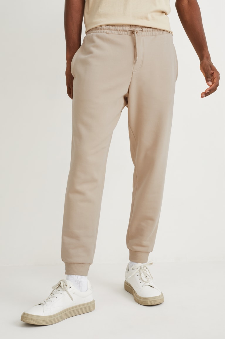 Beige C&A Joggers With Organic Cotton Men's Trousers | VDOHJ-5642