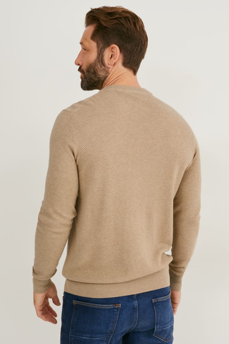 Beige C&A Men's Jumper | XVGHK-1735