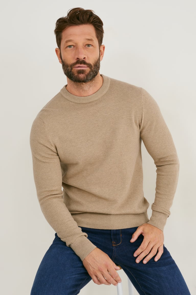 Beige C&A Men\'s Jumper | XVGHK-1735