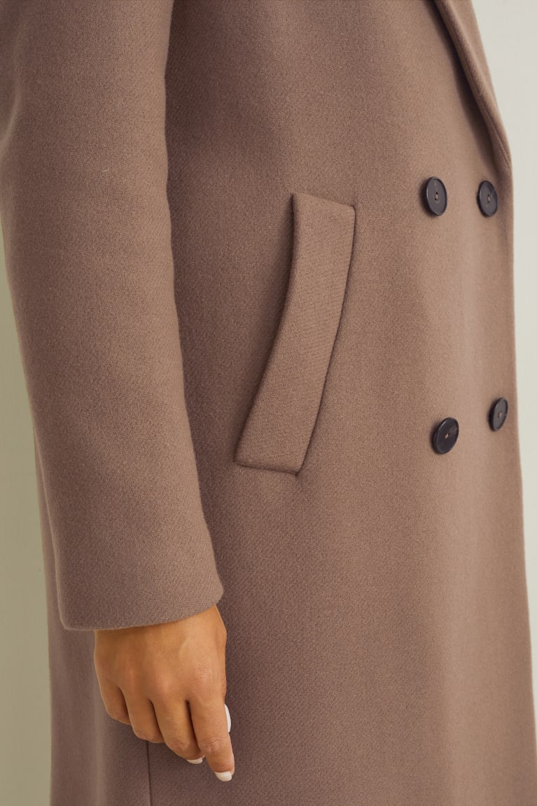 Beige C&A New Wool Blend Women's Coats | LMQJU-6475