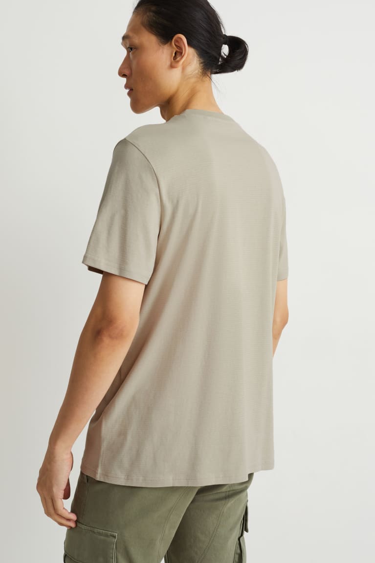 Beige C&A Organic Cotton Men's T-shirts | YIOFC-3128