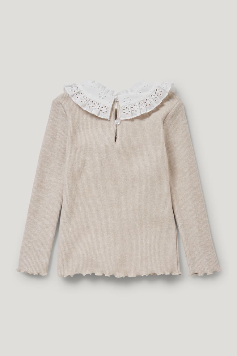 Beige C&A Thermal Long Sleeve Girls' Top | XRSCO-5213