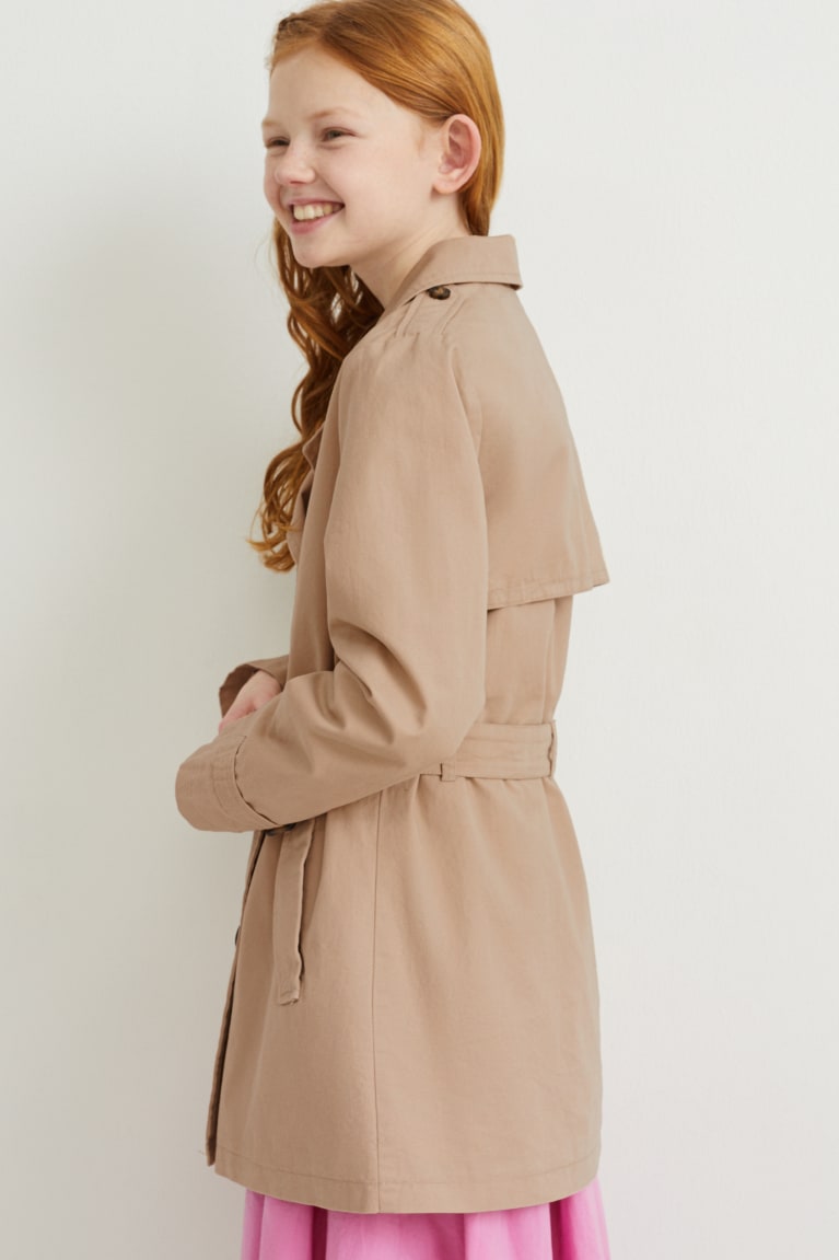 Beige C&A Trench Girls' Jackets | TCPMN-5317