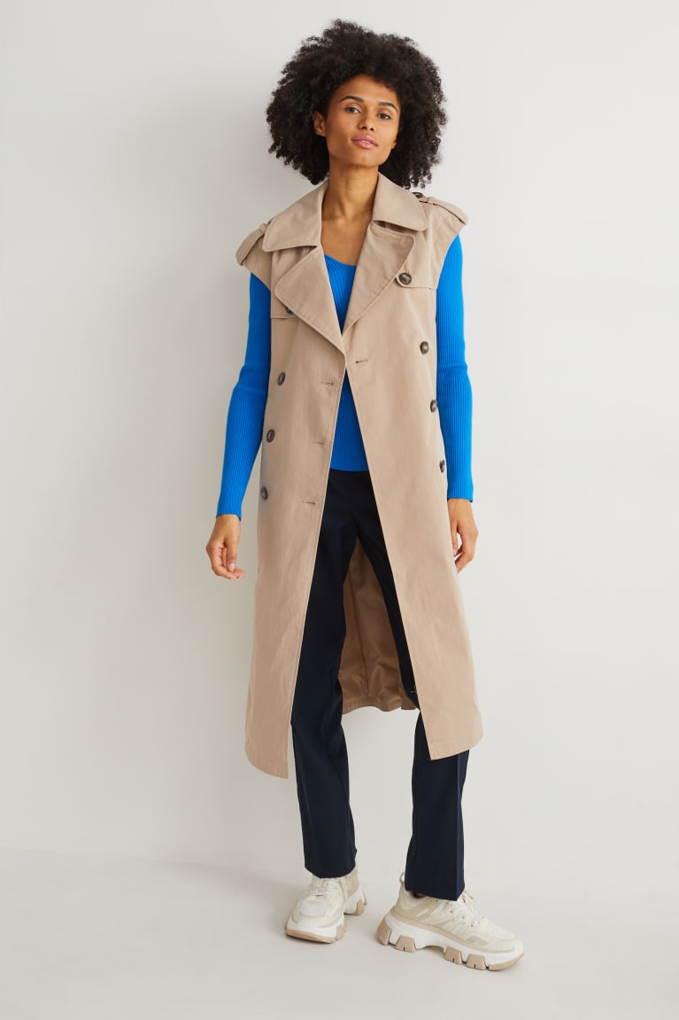 Beige C&A Trench Women's Jackets | FQKXC-0796