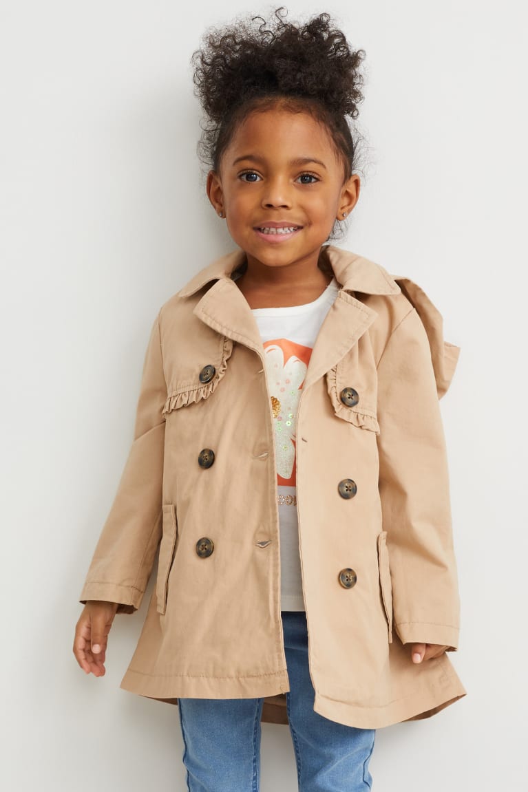 Beige C&A With Hood Girls' Jackets | BOXKY-3720