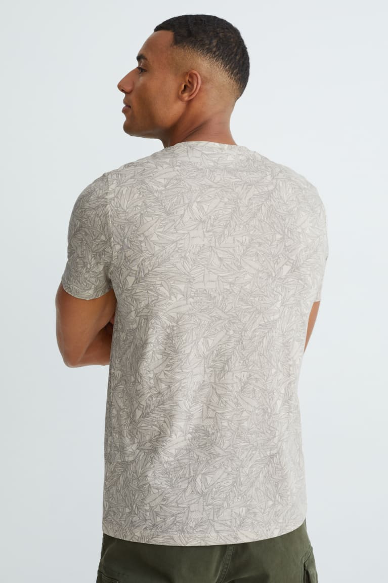 Beige C&A With Recycled Polyester Men's T-shirts | IQJZK-8763