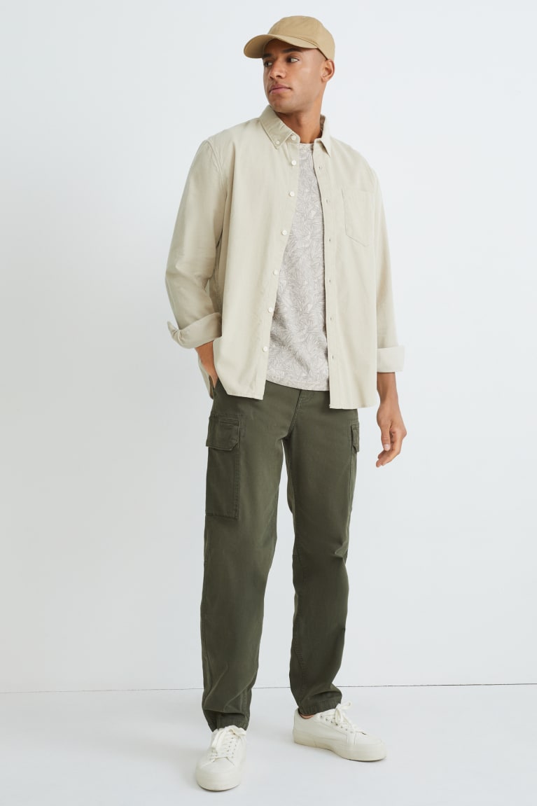 Beige C&A With Recycled Polyester Men's T-shirts | IQJZK-8763