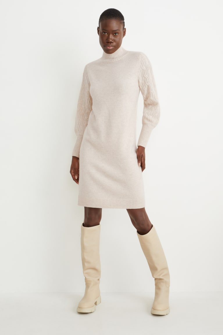 Beige Melange C&A Cashmere Women's Dress | EAXUG-7926