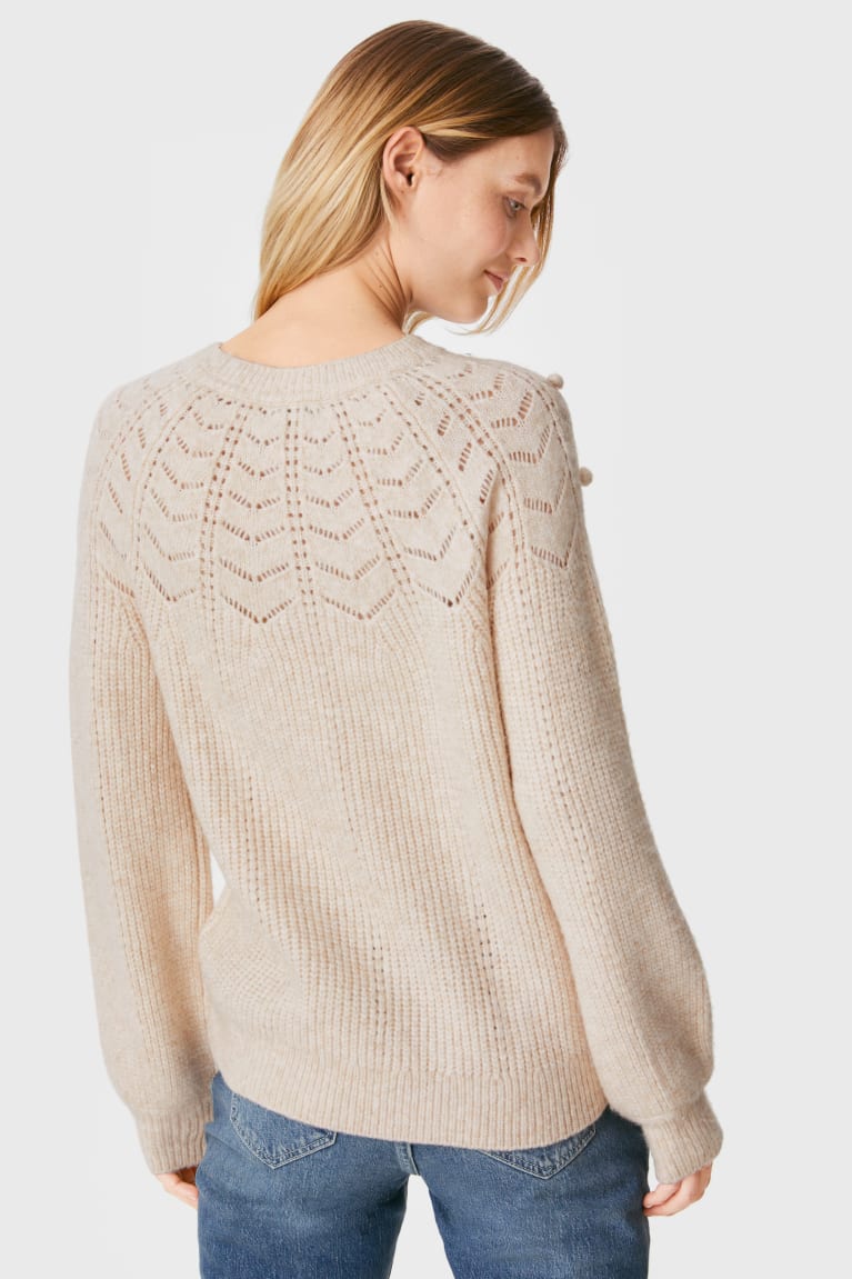 Beige Melange C&A Women's Jumper | SGTBR-4108