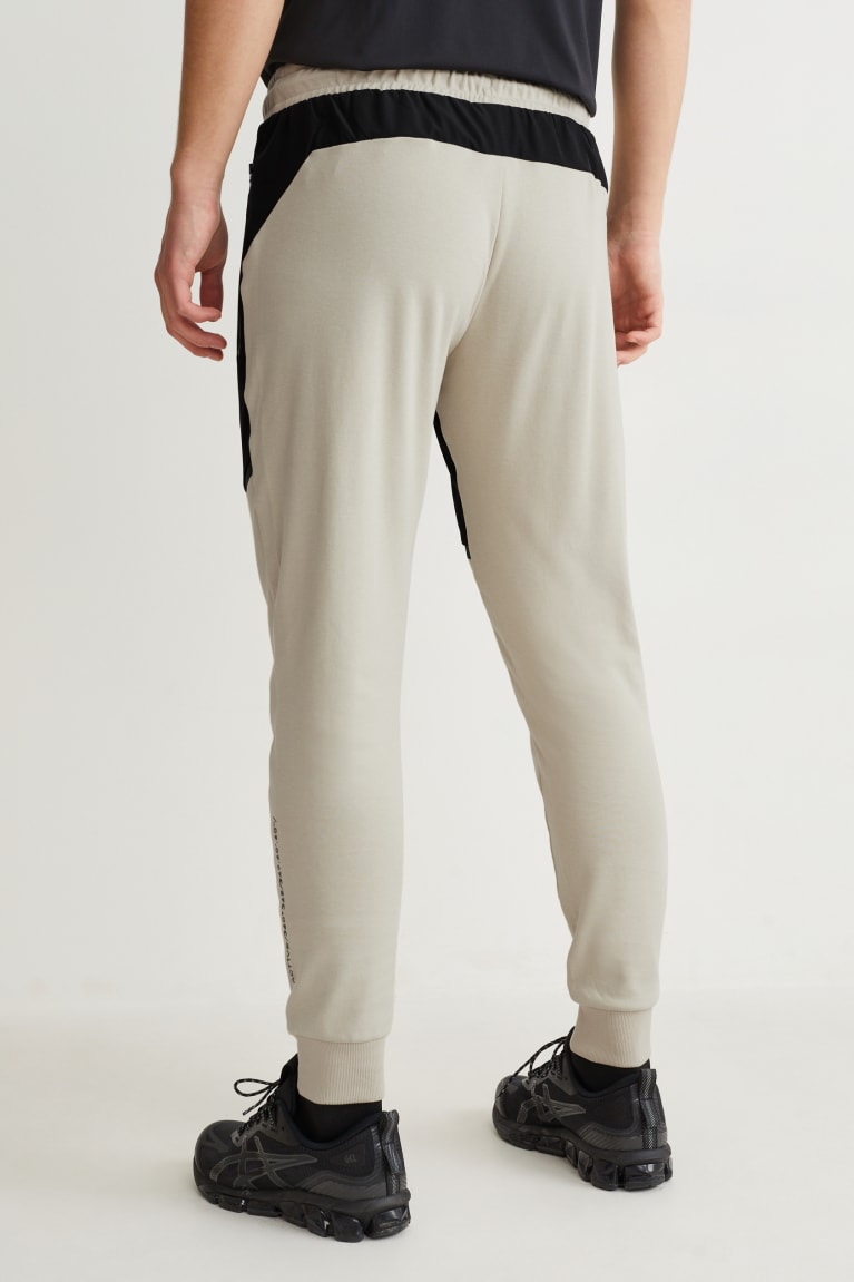 Black / Beige C&A Joggers Men's Trousers | MHYOA-8105