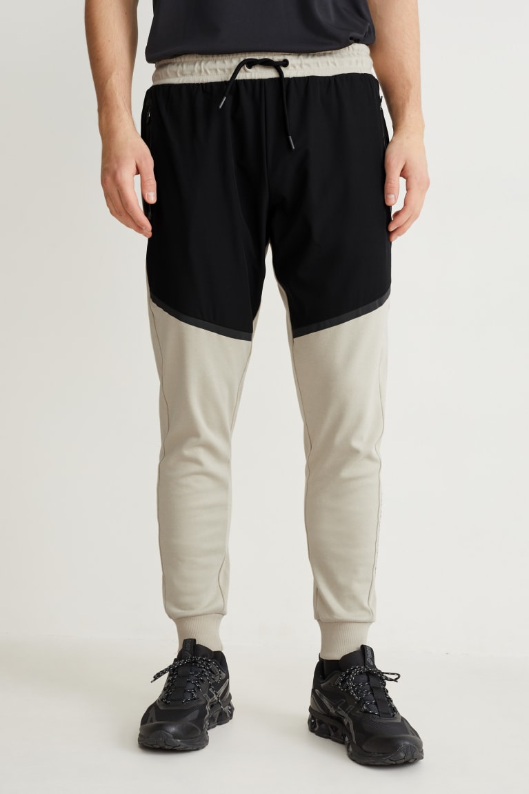 Black / Beige C&A Joggers Men's Trousers | MHYOA-8105