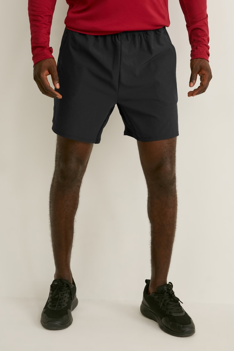 Black C&A Active Flex Lycra® Men's Shorts | GDNVT-4705