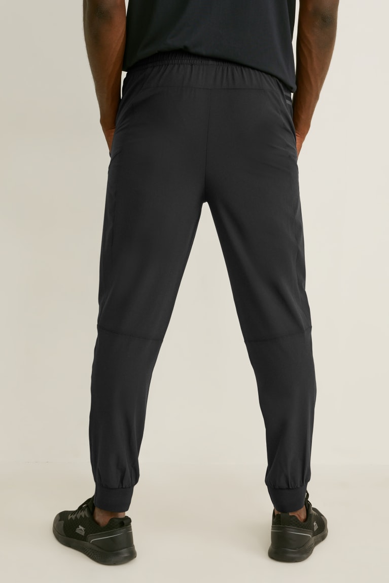 Black C&A Active Joggers Flex 4 Way Stretch Men's Trousers | SLRJT-8793