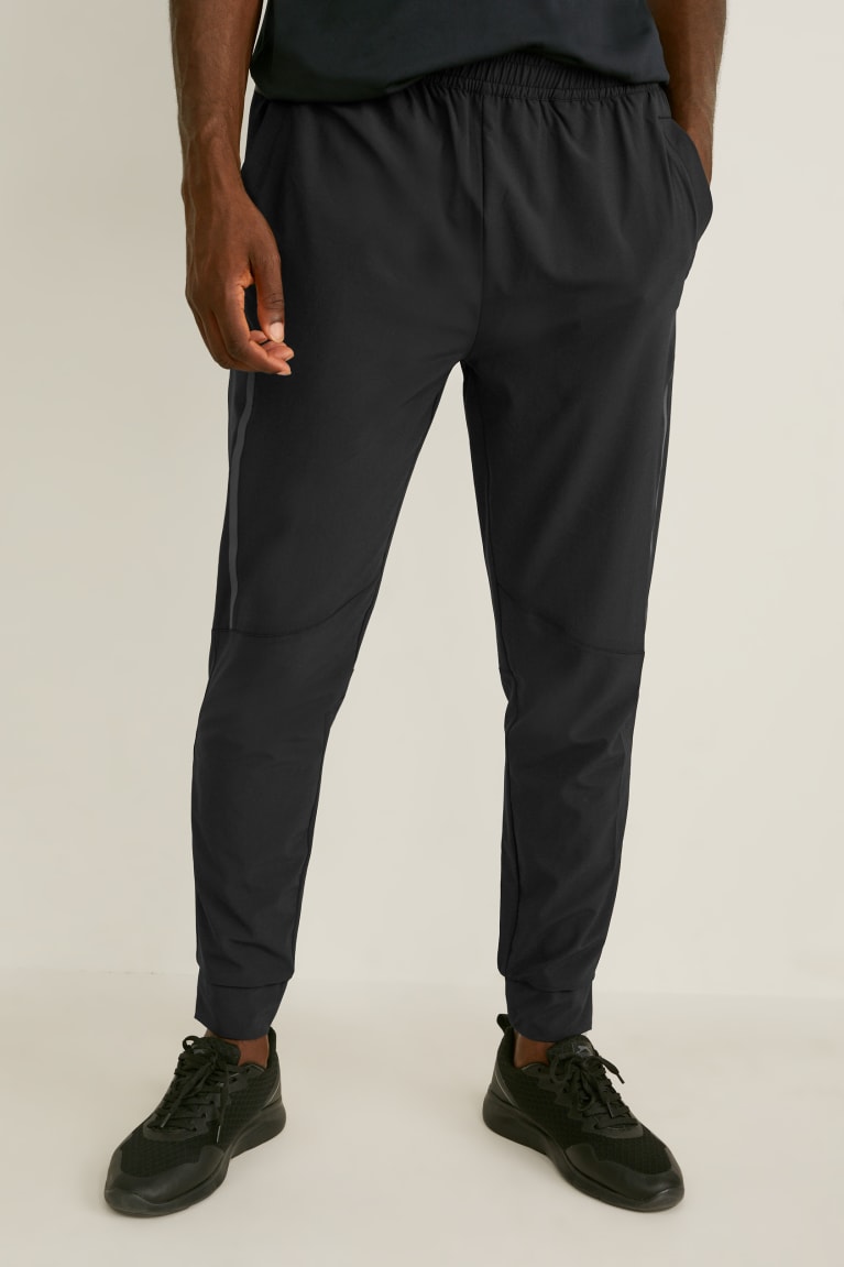 Black C&A Active Joggers Flex 4 Way Stretch Men's Trousers | SLRJT-8793