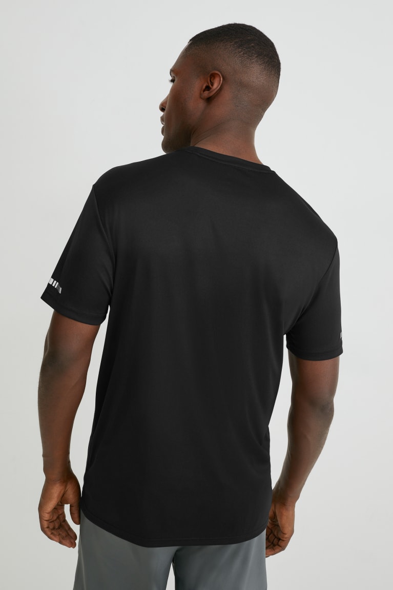 Black C&A Active Men's T-shirts | UJEYA-5947