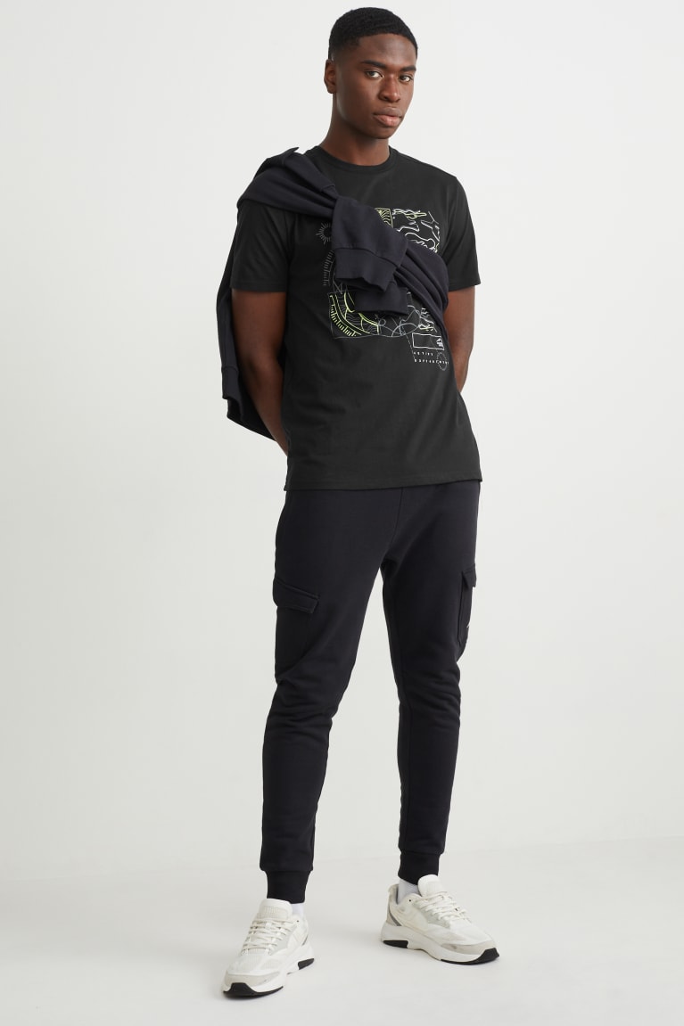 Black C&A Active Men's Top | KUBFW-0879