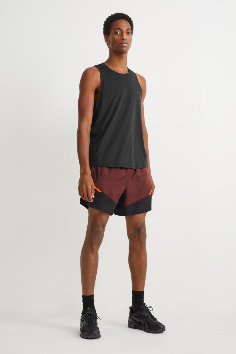 Black C&A Active Men's Top | WEGFL-5021