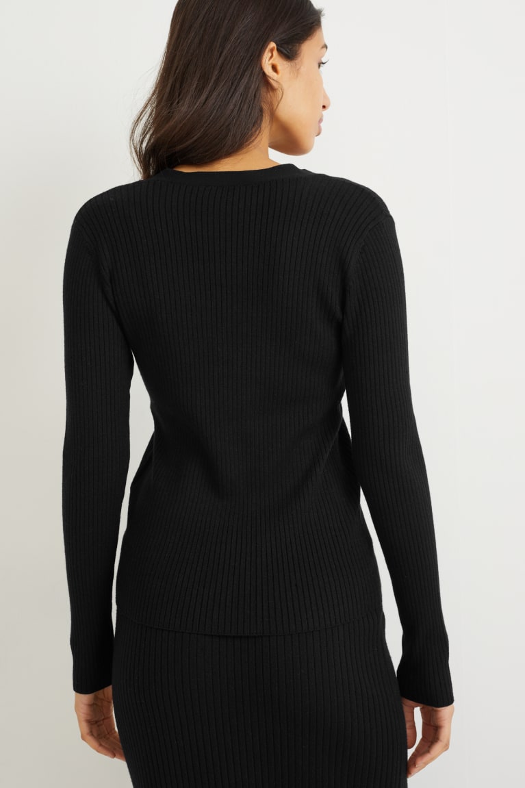 Black C&A Basic With Lenzing™ Ecovero™ Women's Cardigan | MWSFD-6281