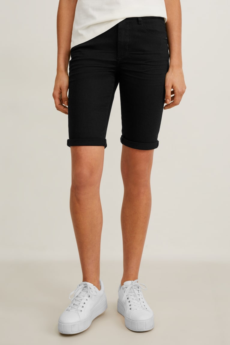 Black C&A Bermuda Malia Women's Trousers | GKHDN-0751