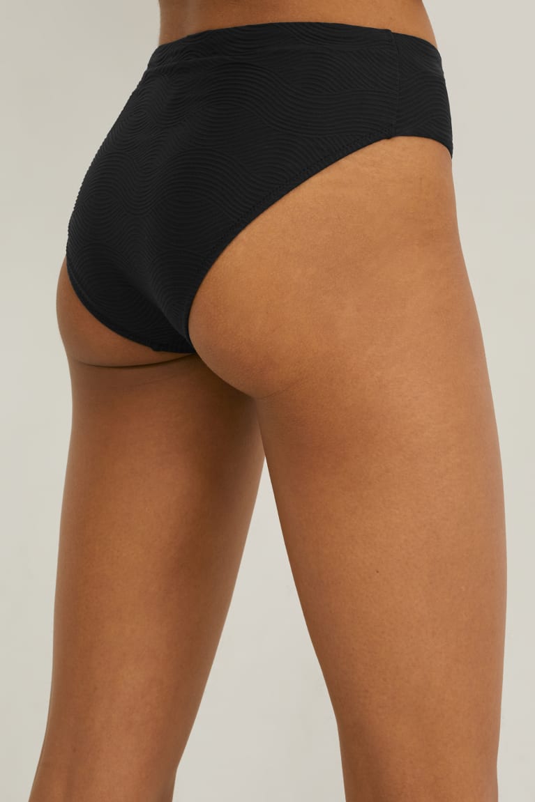 Black C&A Bikini Bottoms Mid-rise Lycra® Xtra Life™ Women's Swimwear | KZNRI-2540