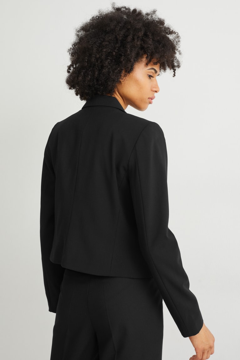 Black C&A Blazer- Regular Fit With Recycled Polyester Women's Blazers | EYMQH-9125