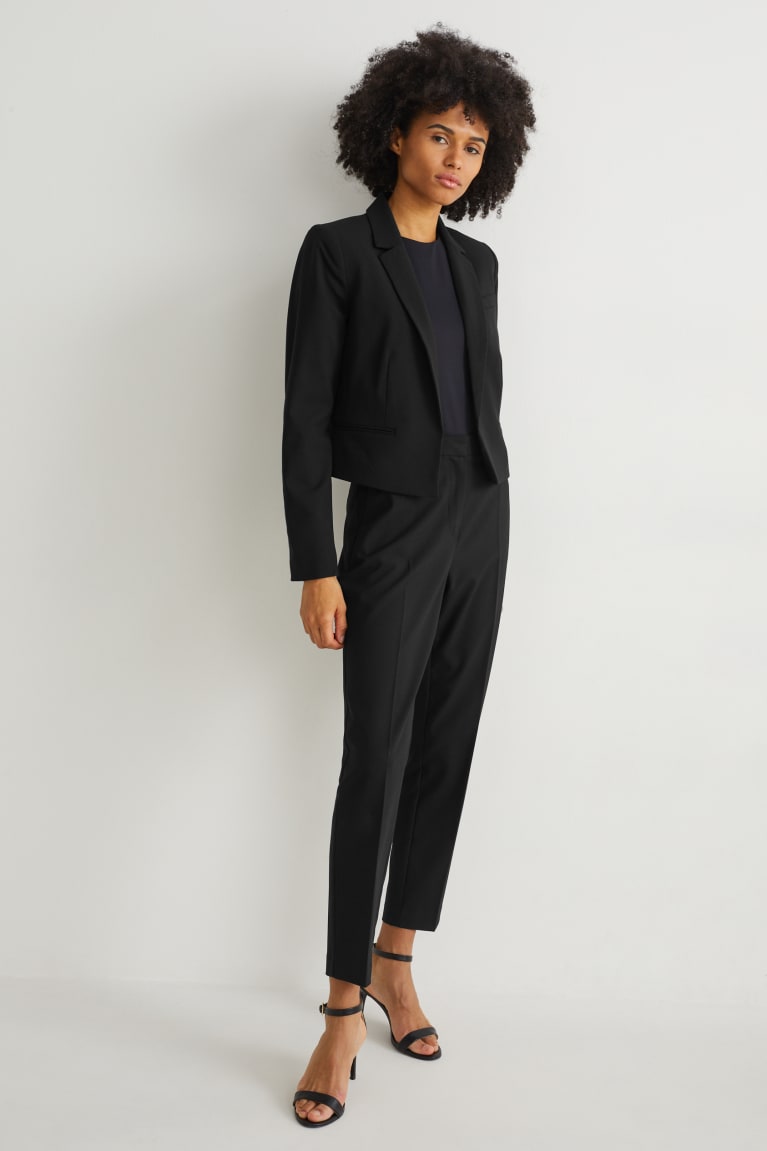 Black C&A Blazer- Regular Fit With Recycled Polyester Women's Blazers | EYMQH-9125