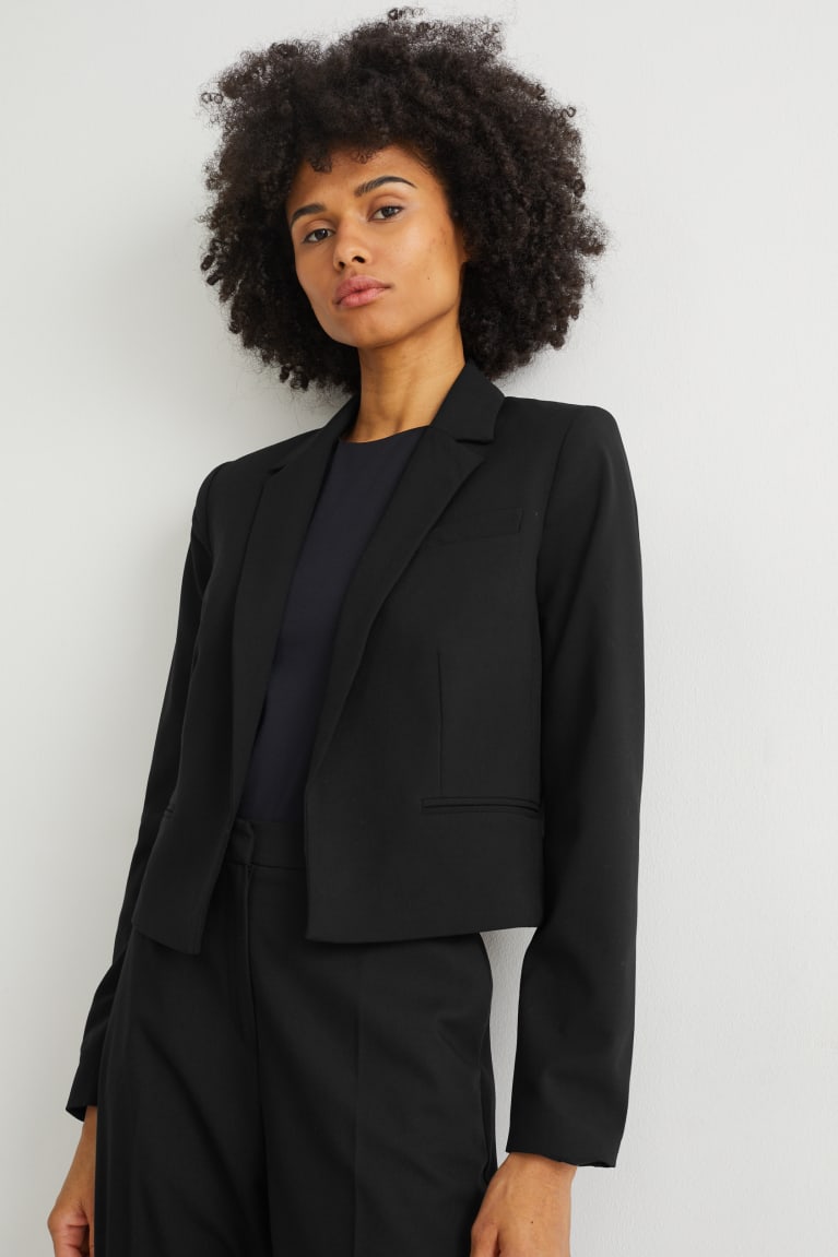 Black C&A Blazer- Regular Fit With Recycled Polyester Women\'s Blazers | EYMQH-9125