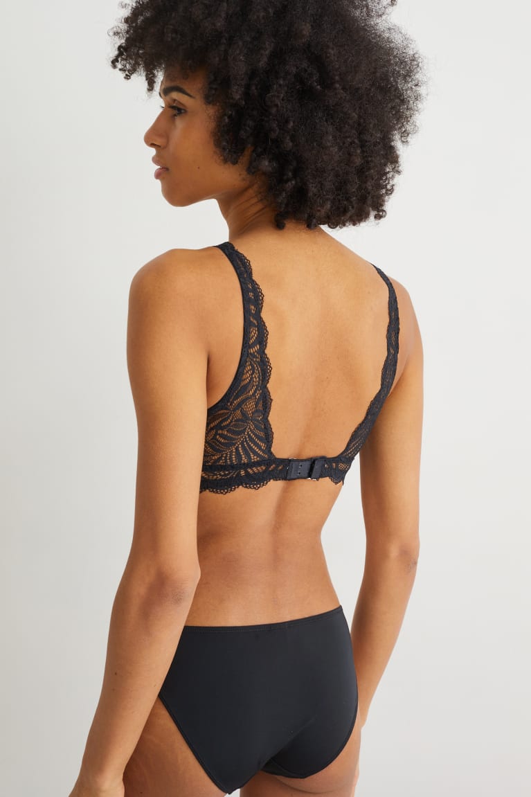 Black C&A Bralette Women's Underwear | XWFML-9830