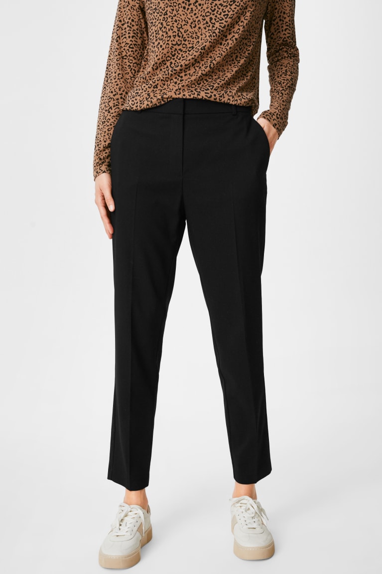 Black C&A Business Classic Slim Fit Recycled Women's Trousers | EIBWR-7968