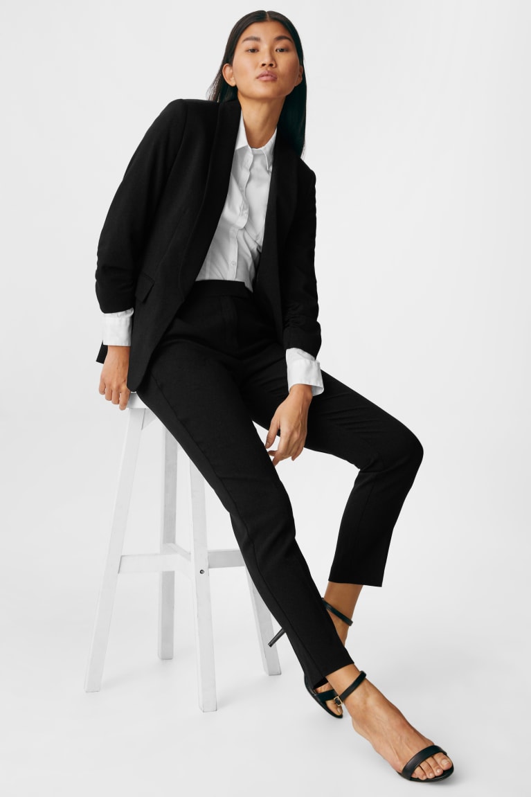 Black C&A Business Fitted Recycled Women's Blazers | LDEQT-7289