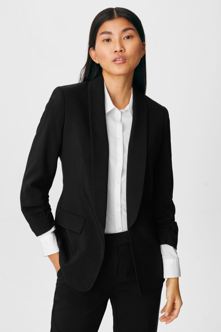 Black C&A Business Fitted Recycled Women\'s Blazers | LDEQT-7289