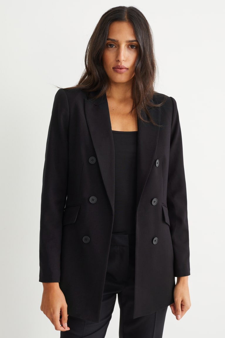 Black C&A Business Regular Fit Women's Blazers | JPSMF-5046