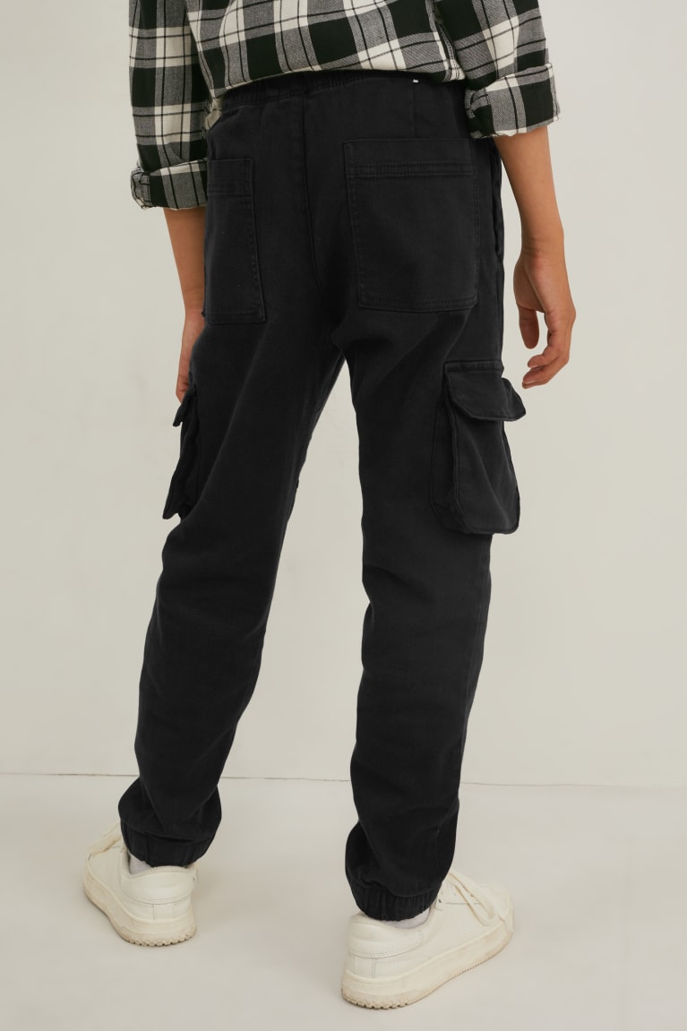 Black C&A Cargo Boys' Trousers | PFXAZ-4031