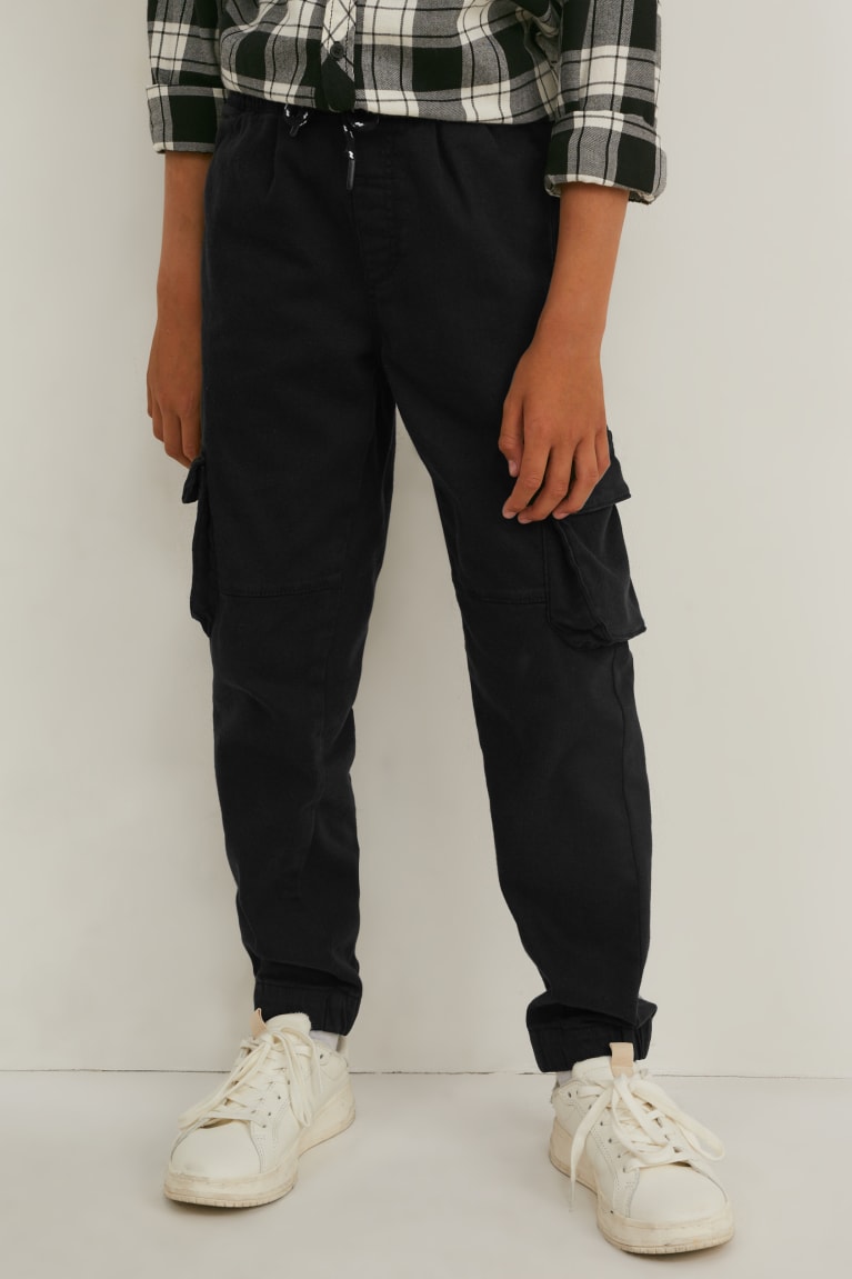 Black C&A Cargo Boys' Trousers | PFXAZ-4031