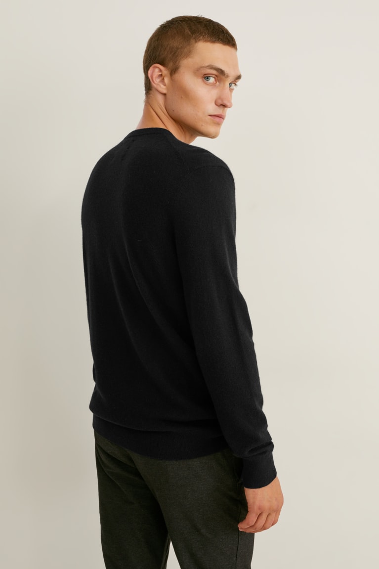 Black C&A Cashmere Men's Jumper | OLHTQ-8192