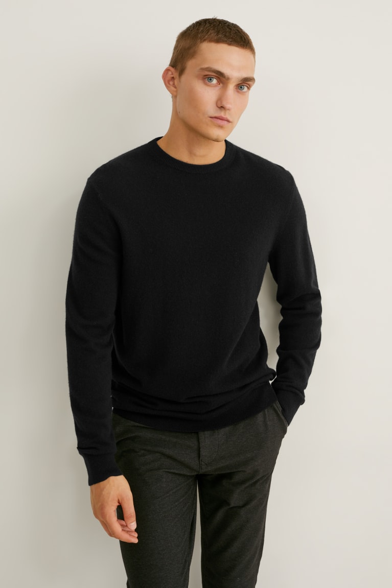 Black C&A Cashmere Men\'s Jumper | OLHTQ-8192