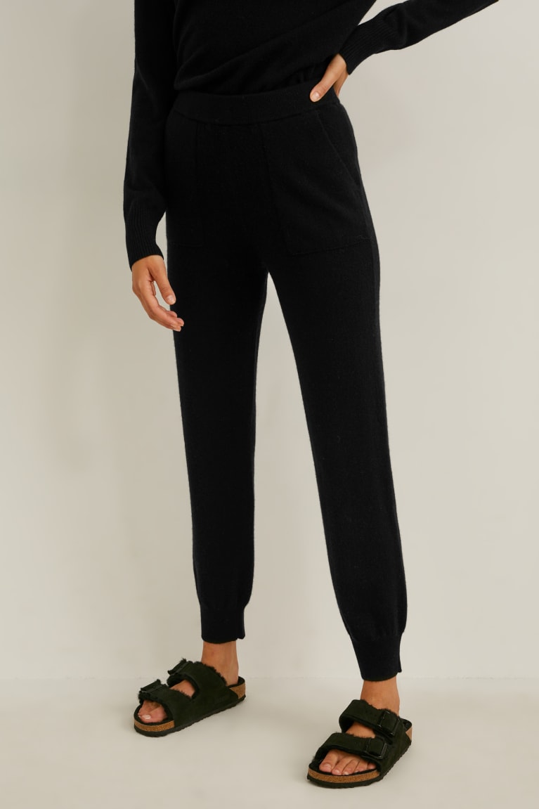 Black C&A Cashmere Women's Trousers | AGSDB-7205