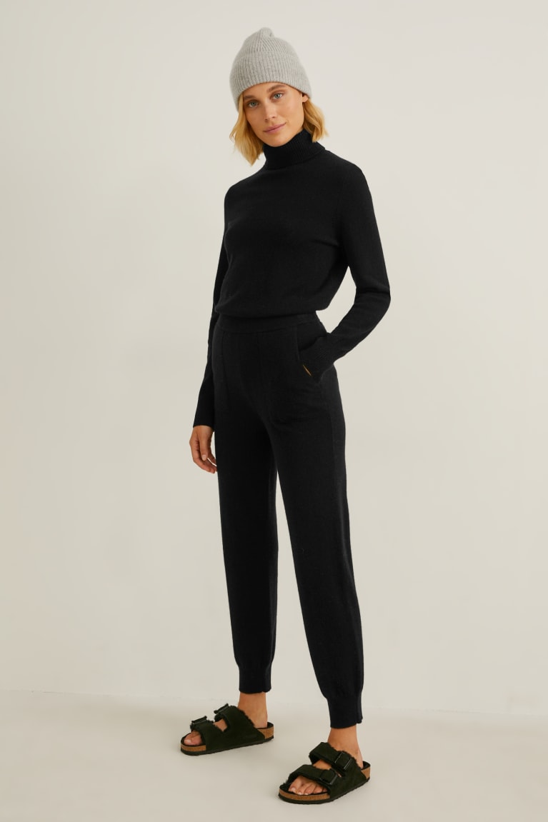 Black C&A Cashmere Women\'s Trousers | AGSDB-7205