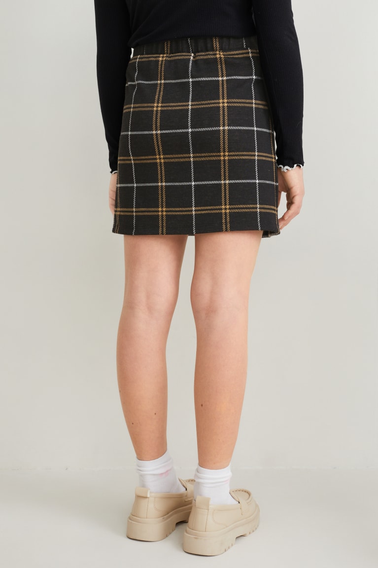 Black C&A Check Girls' Skirts | DUZLG-1602