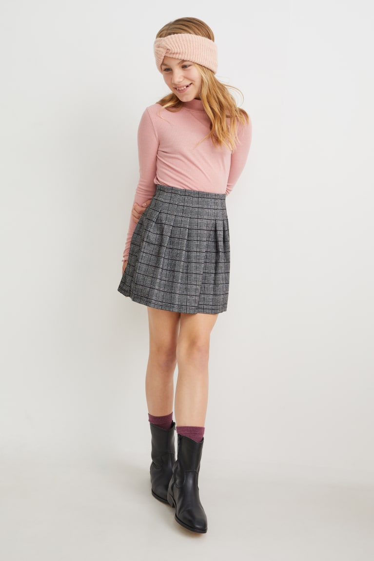 Black C&A Check Girls\' Skirts | KABLJ-7294