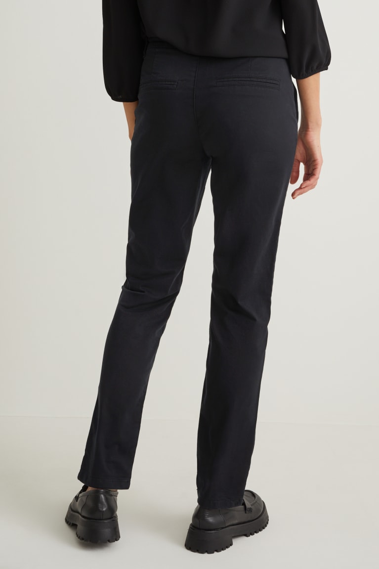 Black C&A Chinos Mid-rise Waist Women's Trousers | HNYER-0975