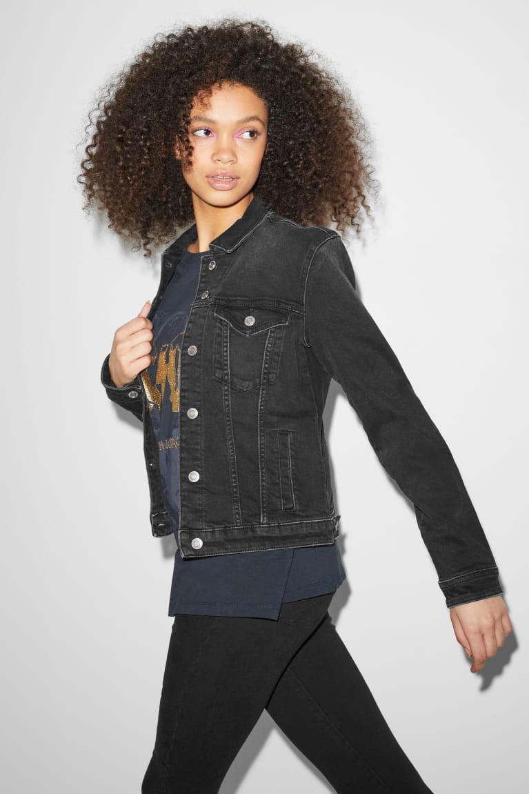 Black C&A Clockhouse Denim Women\'s Jackets | HJXRT-7615