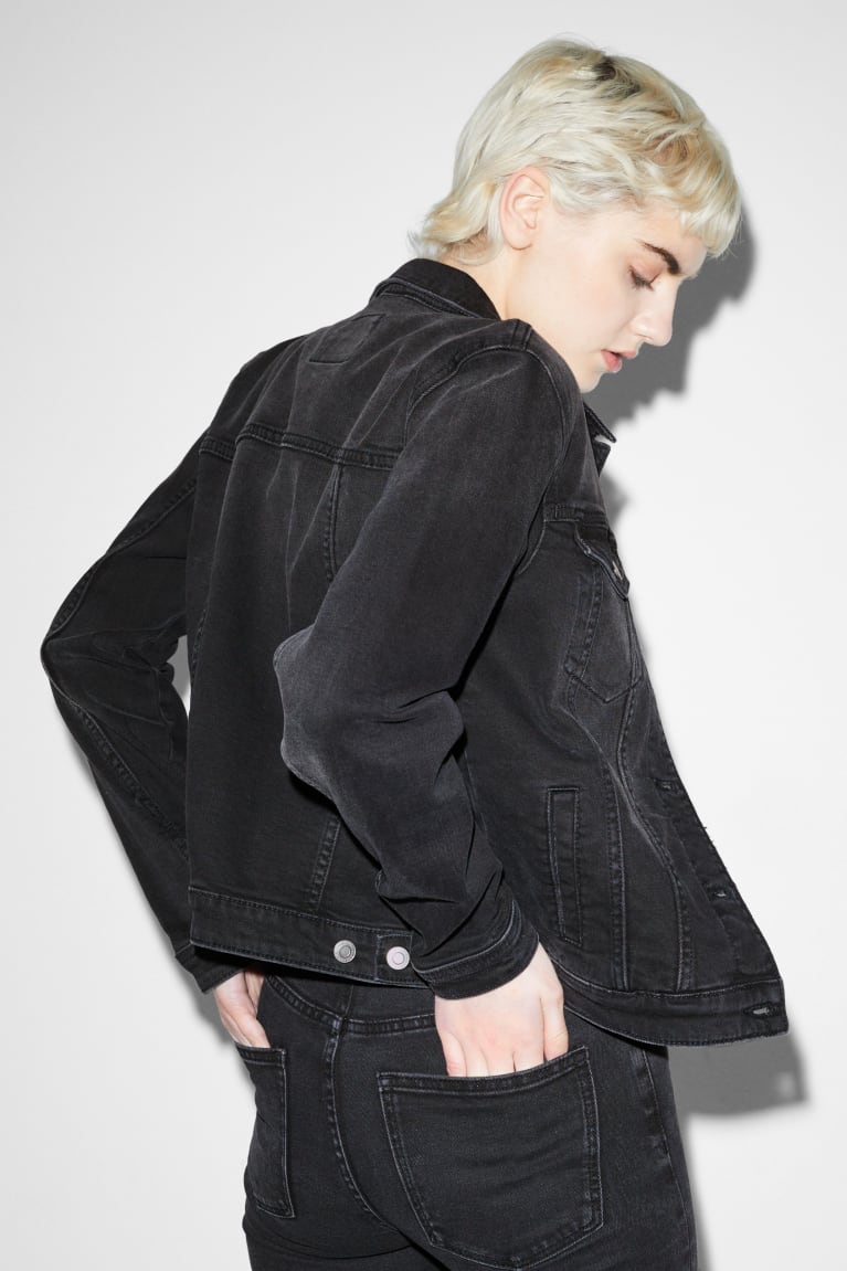 Black C&A Clockhouse Denim Women's Jackets | KNTHM-0257