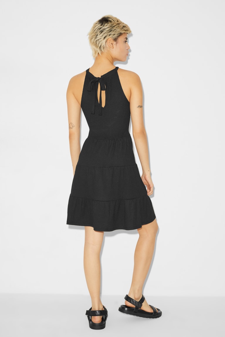 Black C&A Clockhouse Fit & Flare Women's Dress | THZGO-1459