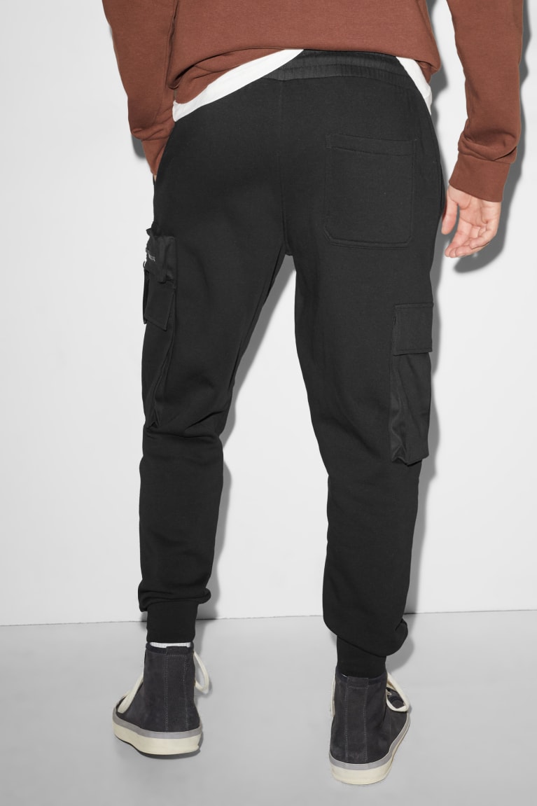 Black C&A Clockhouse Joggers Men's Trousers | HFUQS-1023