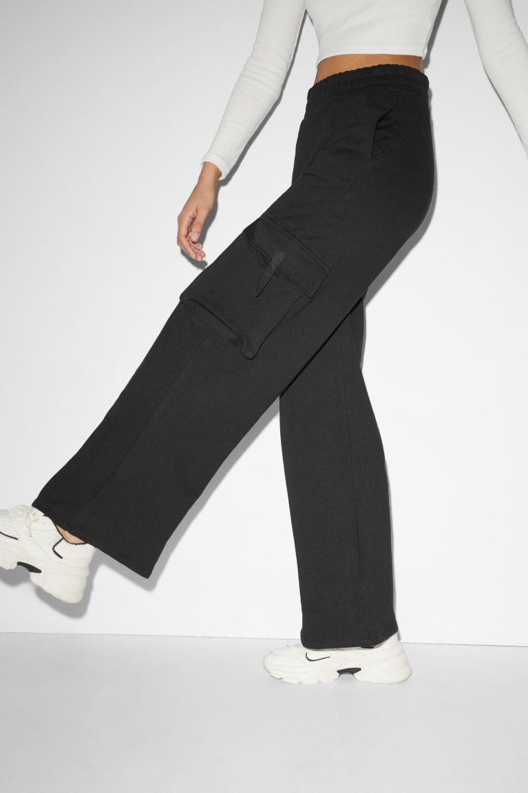 Black C&A Clockhouse Joggers Women's Trousers | YWMGU-7508