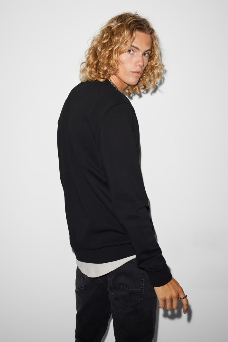 Black C&A Clockhouse Recycled Men's Sweatshirts | OHCVB-7918