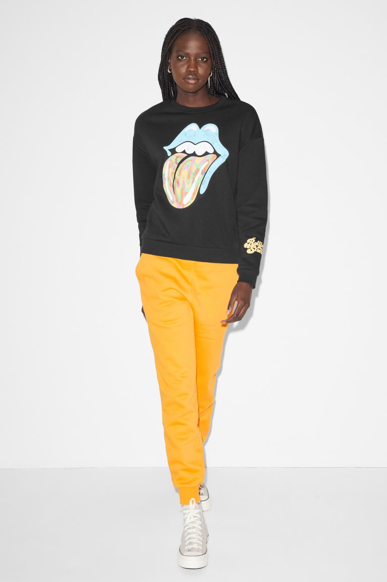 Black C&A Clockhouse Rolling Stones Women's Sweatshirts | NGXZI-7936